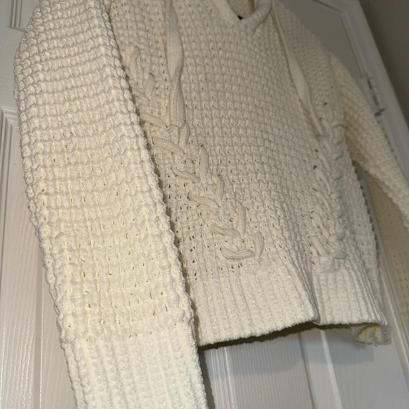 Women’s White Hooded Sweater - Picture 5 of 9